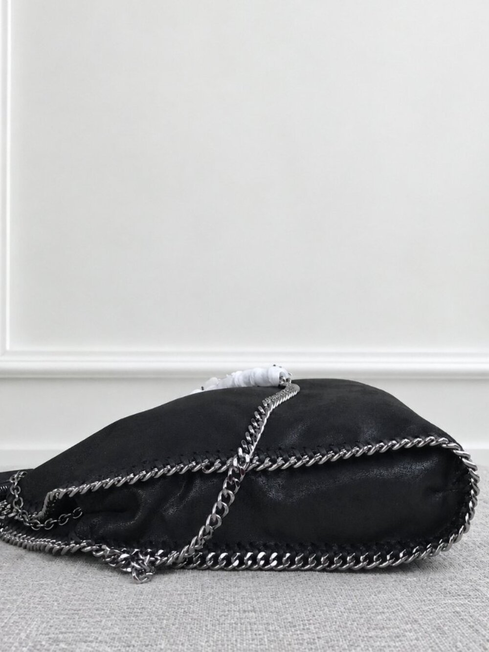 Black Woven Chain Tote + Zip Pouch Set - Picture 9 of 10